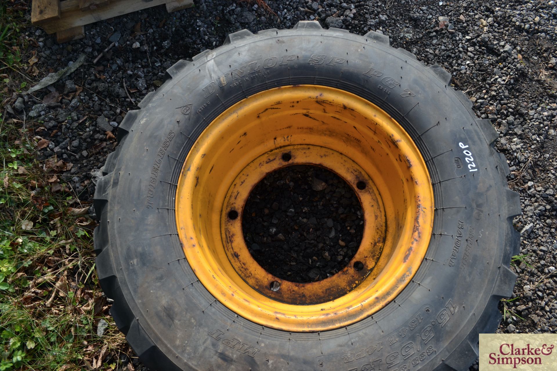 JCB 3CX 15.5/55-18 front wheel and tyre. * - Image 3 of 3