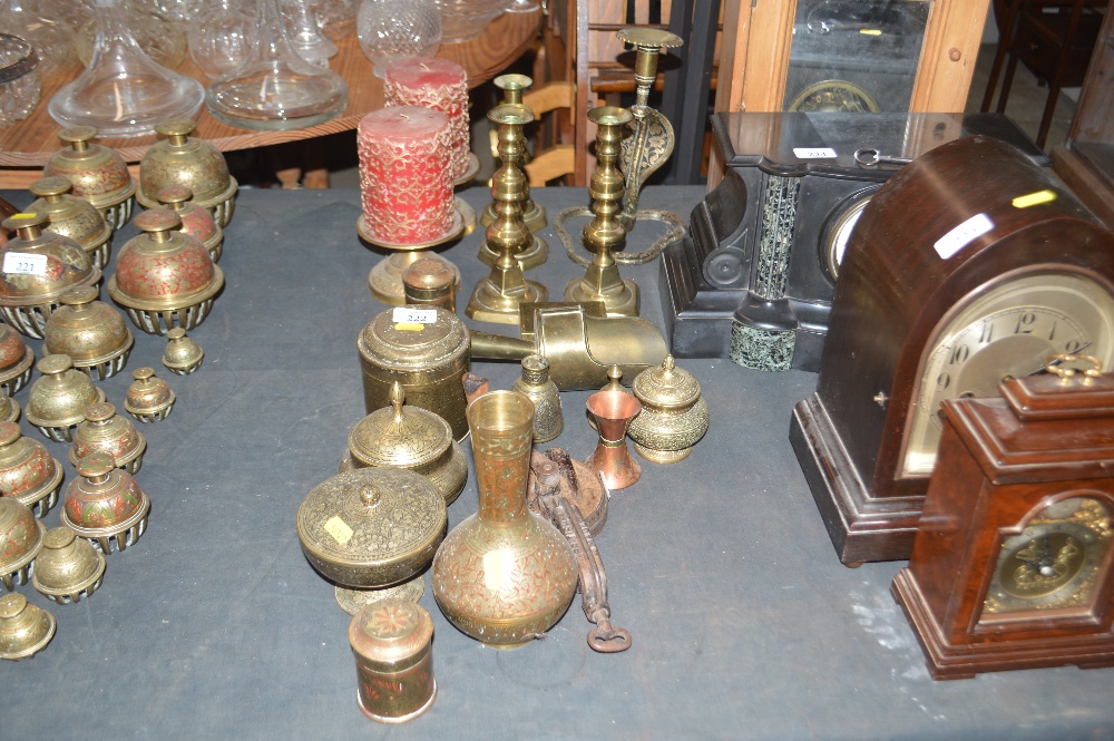 A quantity of various brassware to include Victori