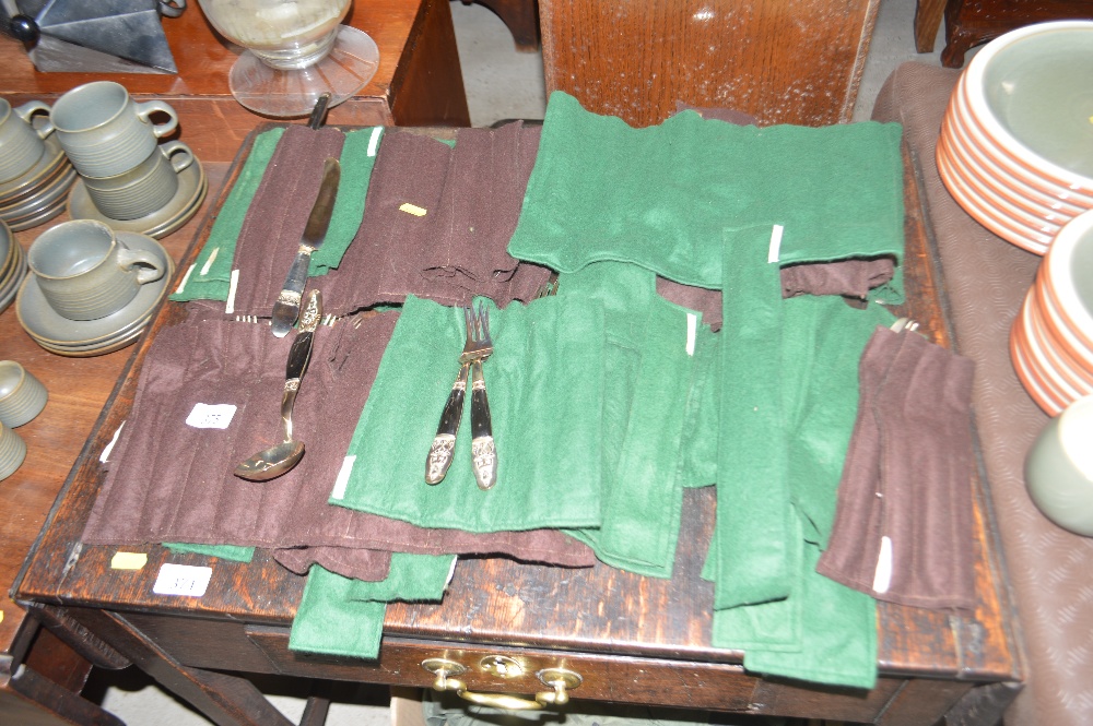 A collection of cutlery decorated in the Eastern m