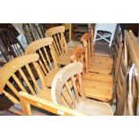 Seven various kitchen chairs