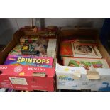 Two boxes of children's games and toys