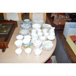 A quantity of floral decorated teaware; various si