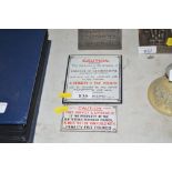 Two small enamel caution signs