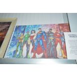 A Justice League print on canvas