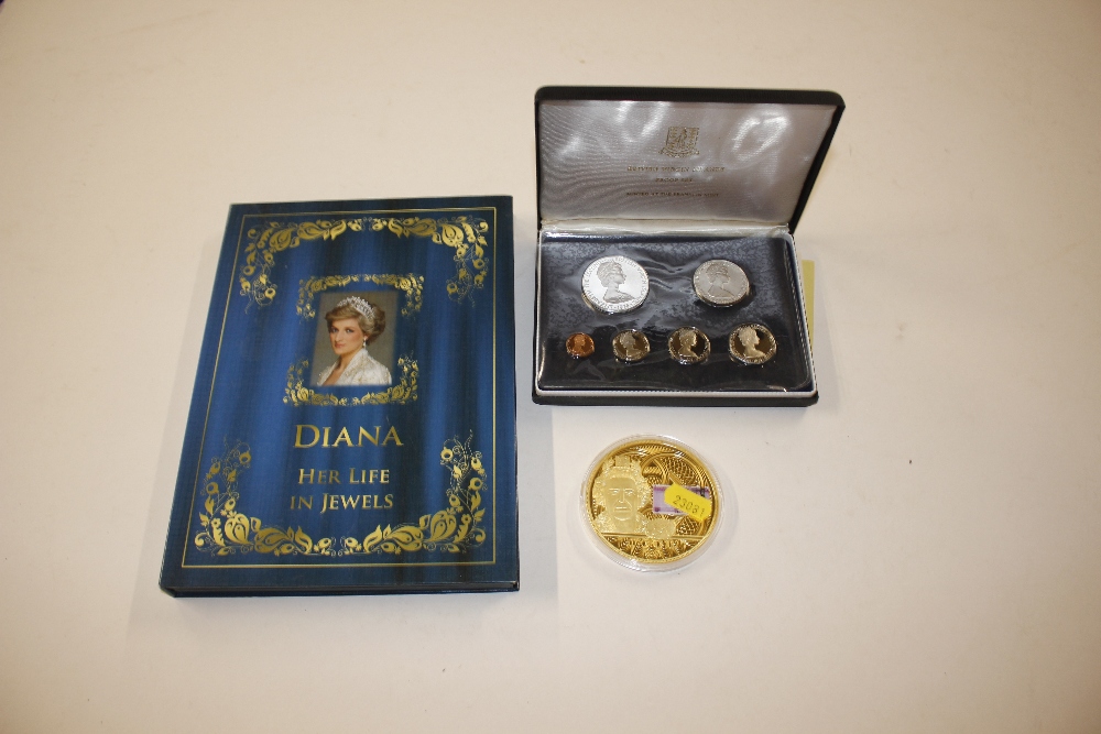 A boxed set of coinage relating to the British Vir
