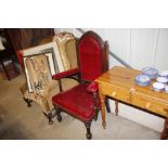 A 19th Century mahogany Gothic revival carver chai