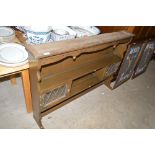 An oak and leaded glazed dresser top