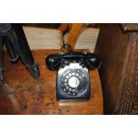 A rotary dial telephone