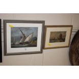 Two framed and glazed prints each depicting ships