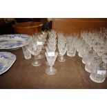 A set of eight Waterford cut glass sherry glasses;