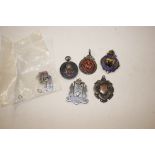 A bag of fob medals - some silver
