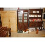 A 20th Century oak and leaded glazed bookcase