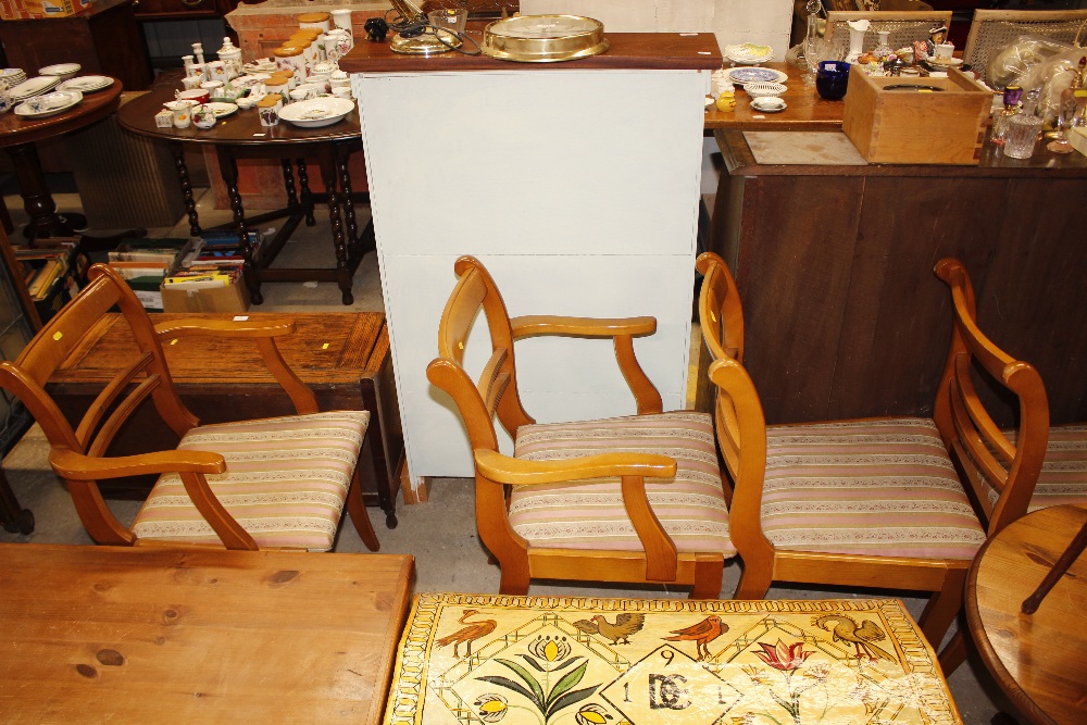 A set of six reproduction mahogany bar back dining