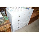 A 19th Century white painted chest fitted two shor