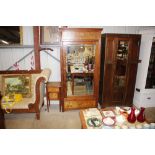 A late Victorian pitch pine and inlaid single door