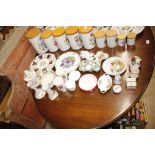 A quantity of decorative china plates; a miniature