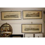 Three framed and glazed coloured prints of racing