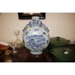 A Chinese blue and white moon vase
