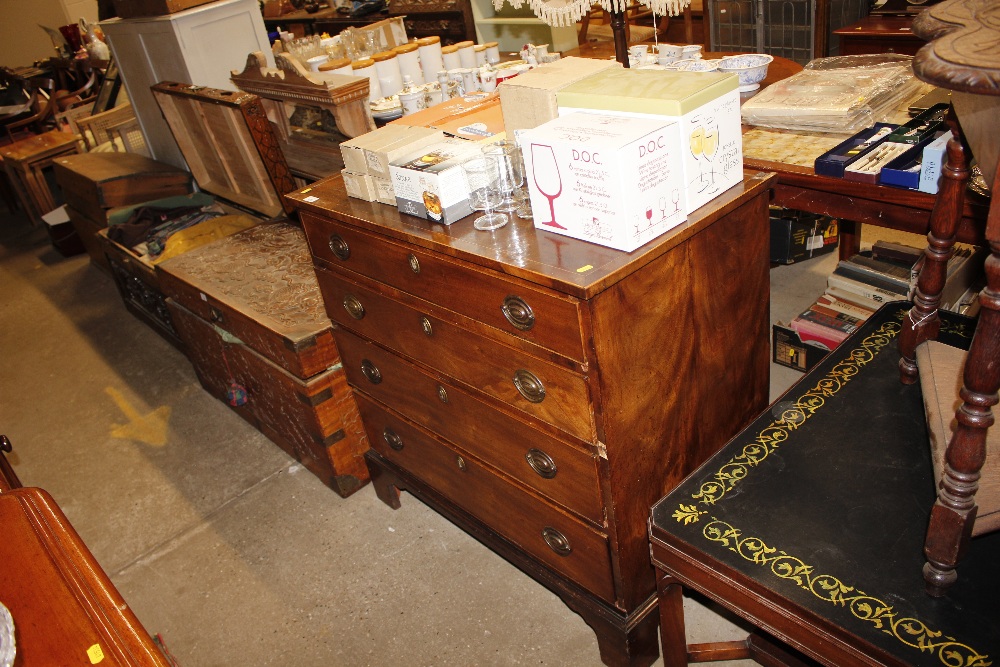 A George III mahogany and satin wood inlaid chest