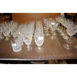 Two sets of eight each Waterford cut glass drinkin