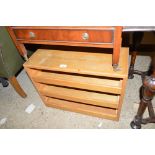 A light oak effect three drawer chest