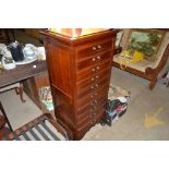 An Edwardian mahogany music chest fitted ten drawe