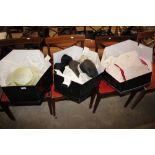 Three hat boxes and contents