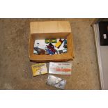 A box of die-cast model vehicles; Stereoscope Posi
