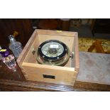 An Iver C Weilbach & Co. ships compass in fitted p