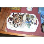 A tray of various wrist watches; and costume jewel