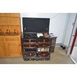 An 18th Century chest adapted to a record cabinet