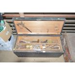 A carpenters tool chest and contents