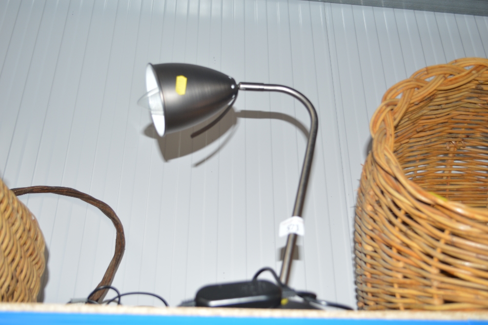 A metal desk lamp