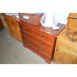 A modern pine chest fitted four long drawers