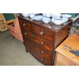 A Victorian mahogany chest fitted two short over t