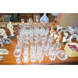 A quantity of various glassware; including decante