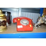 A rotary dial telephone