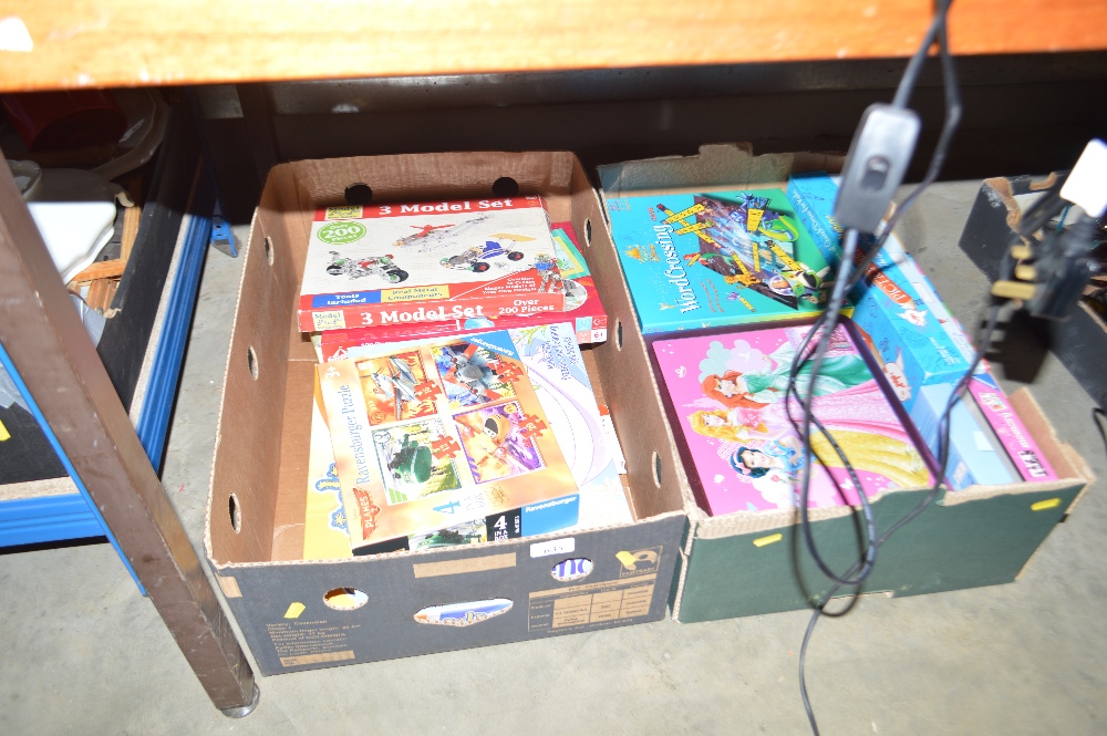 Two boxes of various toys