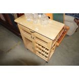 A beech kitchen trolley