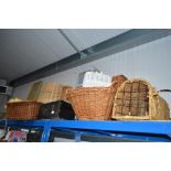 A large quantity of various wicker baskets and a w