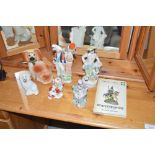 A quantity of Staffordshire ornaments and a collec
