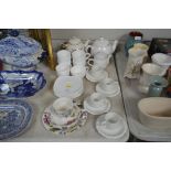 A quantity of white glazed teaware; Royal Botanic