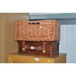 Two wicker picnic baskets