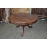 A 19th Century mahogany circular top table raised