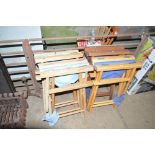 Four folding directors chairs