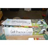 A golf practice cage