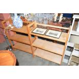 A pair of folding bookcases