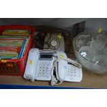 Two BT telephones and a rotary dial telephone