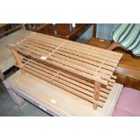 A pine shoe rack