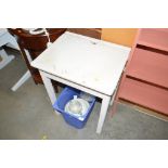 A white painted school desk